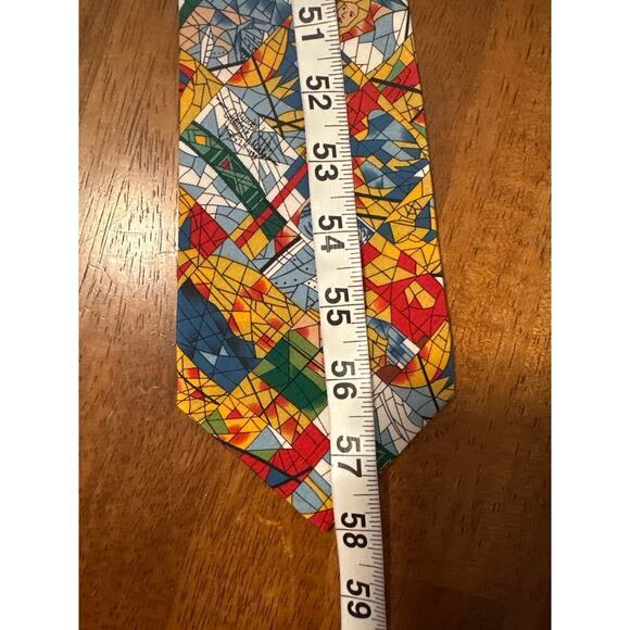 Vintage Harlequin Mondial LTD 100% Silk Tie and pocket handkerchief Artist Tekle - Picture 7 of 9